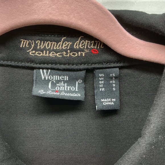 XS Denim Jacket Black Women With Control PTP:18.50" - Picture 3 of 11